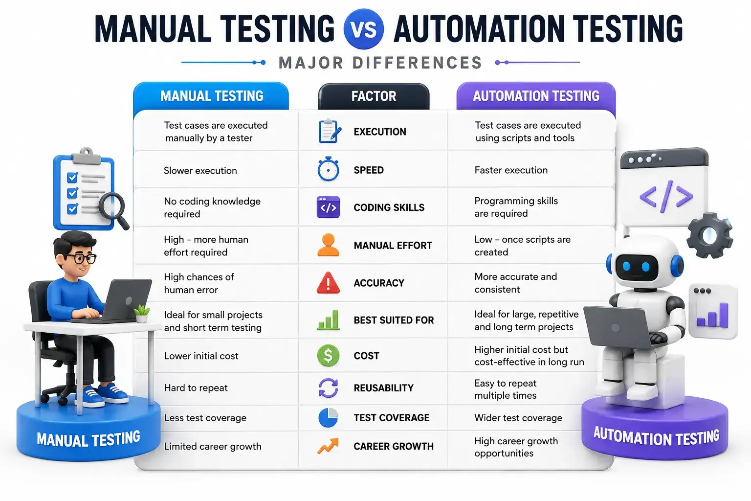 Manual Testing vs Automation Testing